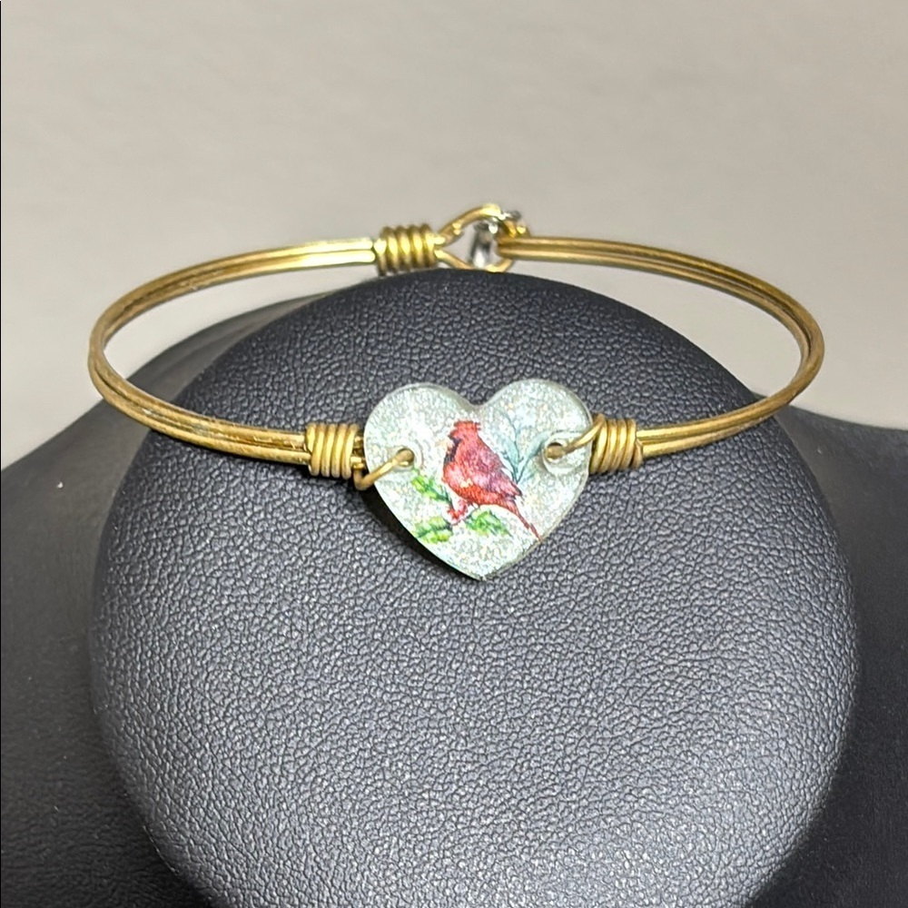 Luca + Danni Cardinal Crystal Heart Bangle Bracelet